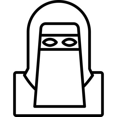 Arabian woman in hijab, internet user, graphic logo 