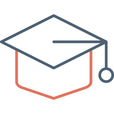 Mortarboard simge vektör illüstrasyonu