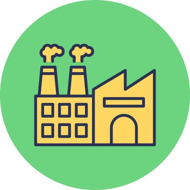 Fabrika simgesinin vektör illüstrasyonu