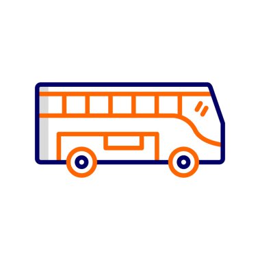 bus simgesi vektörü. İnce çizgi işareti. izole edilmiş sınır sembolü çizimi