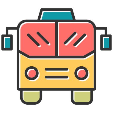 Otobüs. Web simgesi basit illüstrasyon