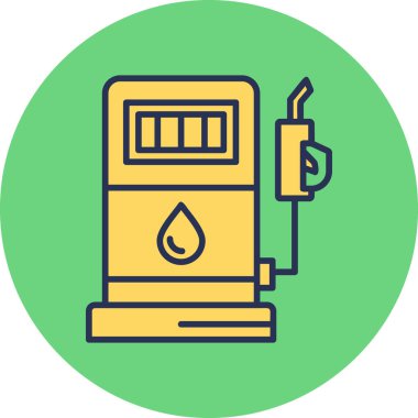 Yakıt istasyonu simgesi, vektör illüstrasyonu