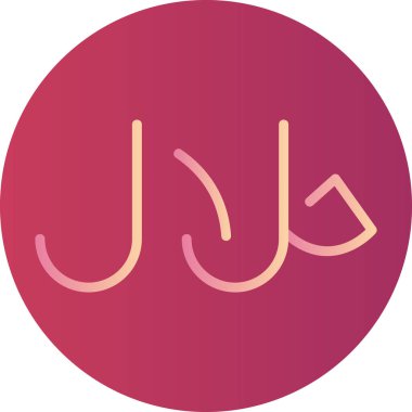 Helal Gıda simge renkli sembol. Premium kalite izole Islam Müslüman dini unsur helal gıda simge Trendy tarzı. 