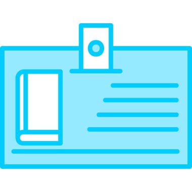 Kimlik Kütüphane Kartı, kişisel ve ticari kullanım için basit illüstrasyon simgesi 