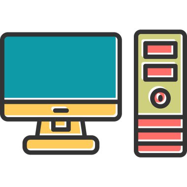 Bilgisayar. Web simgesi basit illüstrasyon