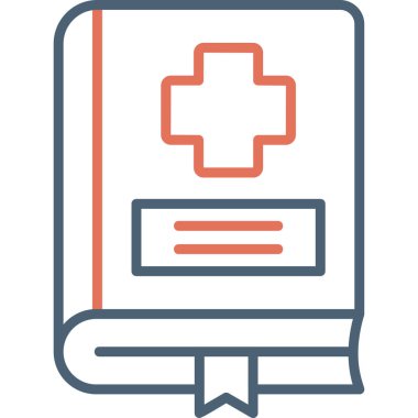 Tıp kitabı ikonu, modern tasarım illüstrasyonu