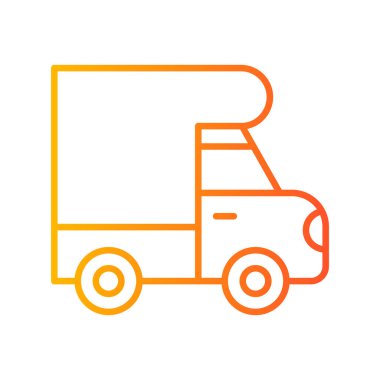 dağıtım kamyonu ikonu vektör çizimi tasarımı