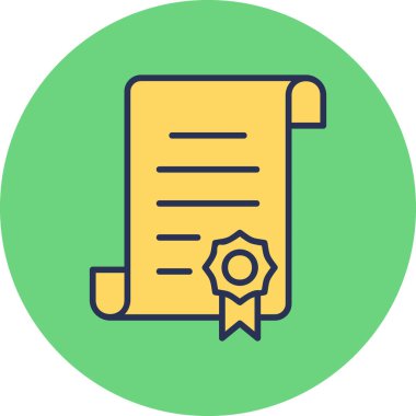 Sertifika. Web simgesi basit tasarım 