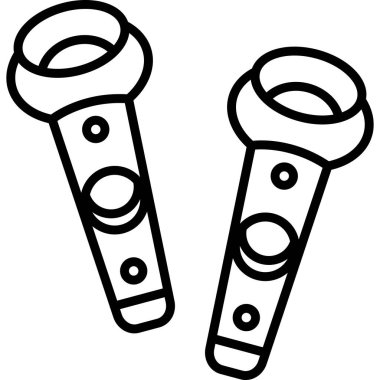 El çizimi mikrofon ikonu. Web için el feneri vektör simgelerinin özet çizimi