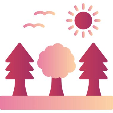 Orman Ağı ikon vektör illüstrasyonundaki ağaçlar