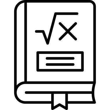 Matematik kitabı simgesi, modern tasarım illüstrasyonu