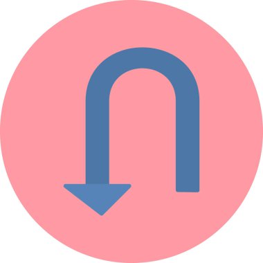 U Dönüş simgesi vektör illüstrasyonu