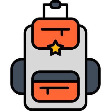 Sırt çantası. Web simgesi basit illüstrasyon