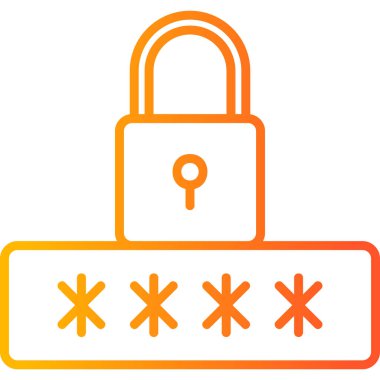 Kilit. Web simgesi basit illüstrasyon