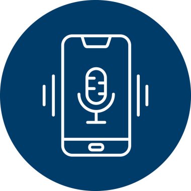 Akıllı telefon aygıtının mobil ses asistanı, dijital illüstrasyonuName 