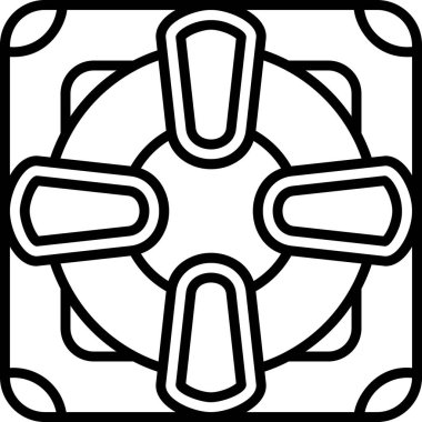 beyaz arkaplanda siyah çizgi çiçek simgesi izole