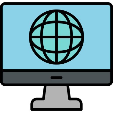 Genel çevrimiçi modern simge vektör illüstrasyonu