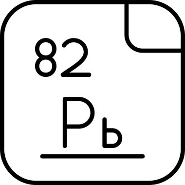 Kurşun, kimyasal element, ağ basit illüstrasyon