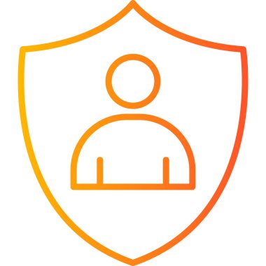 Koruma çizgisi simgesi, vektör illüstrasyonu