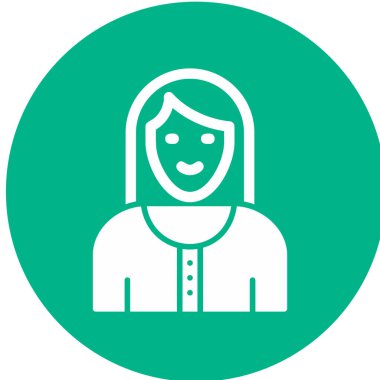 Kadın. Web simgesi basit illüstrasyon 