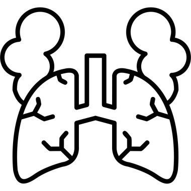 Ciğerler. Web simgesi basit illüstrasyon