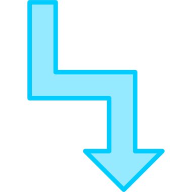 Ok aşağı. Basit illüstrasyon