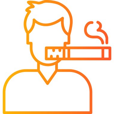 Sigara içiyor. Web simgesi basit tasarım