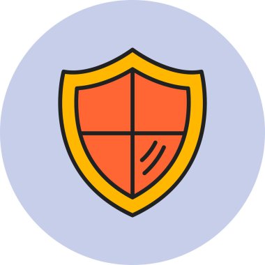 vector illustration of Protective security shield icon