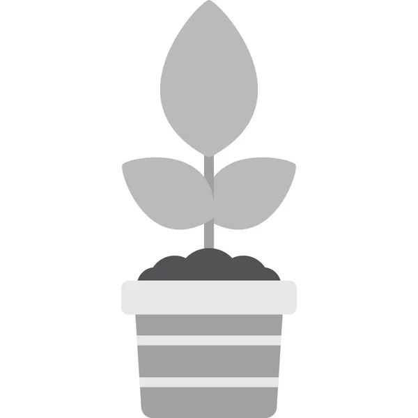 Vaso Com Planta Crescente Ícone Web Ilustração Simples — Vetor de Stock