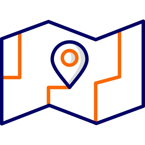 Icono Mapa Símbolo Marcador Ubicación Diseño Plano — Archivo Imágenes Vectoriales