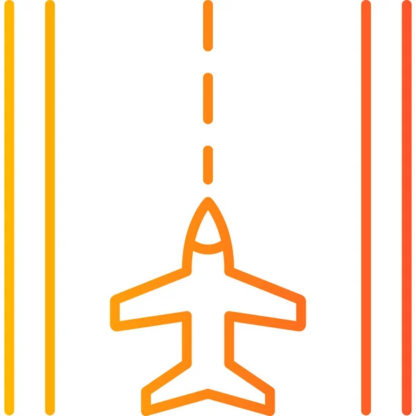 Plane Runway Web Icon Simple Illustration — Stock Vector
