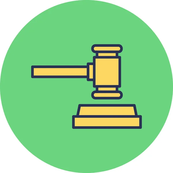 Молоток Закон Справедливость Веб Иллюстрации Иконка Элемент — стоковый вектор