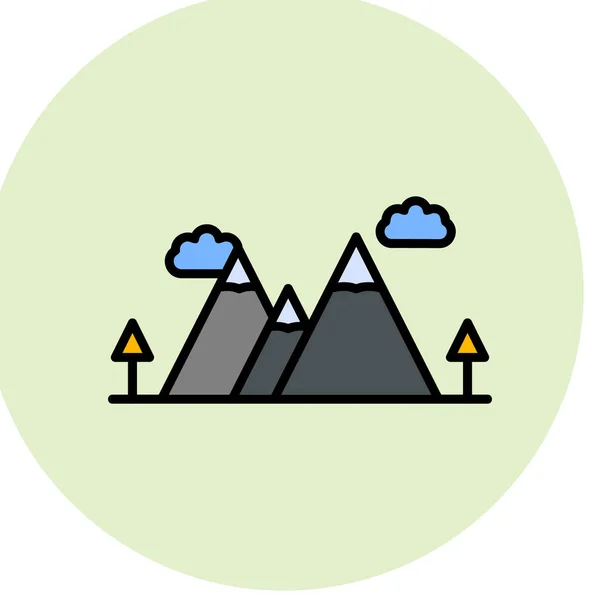 Гірський Хребет Сучасна Ікона Векторні Ілюстрації — стоковий вектор