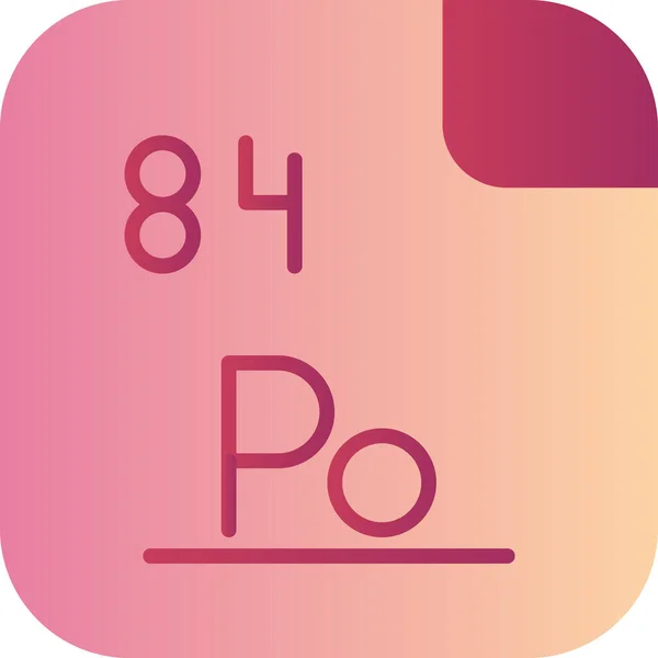 Polonium Chemický Prvek Symbolem Atomovým Číslem84 Polonium Chalcogen Vzácný Vysoce — Stockový vektor