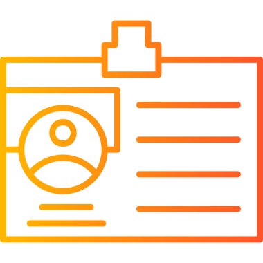 Kimlik kartı simgesi, vektör illüstrasyonu basit tasarım