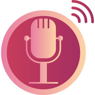 Mikrofon. Web simgesi basit illüstrasyon