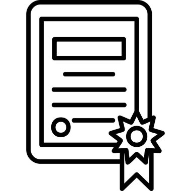 Sertifika. Web simgesi basit tasarım 