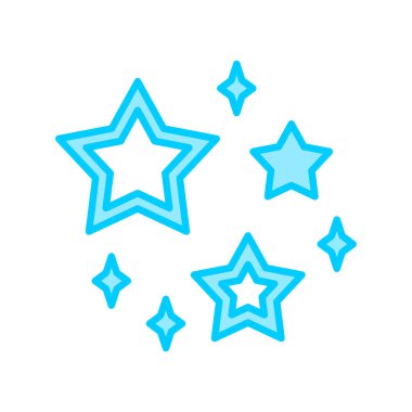 Yıldız simgesi. Beyaz arkaplanda izole edilmiş yıldız vektör simgelerinin düz çizimi