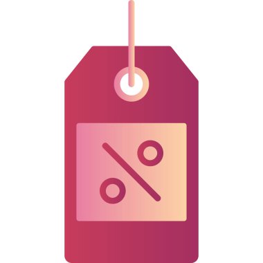 Yüzde indirimli flaş satış, basit etiket web simgesi 