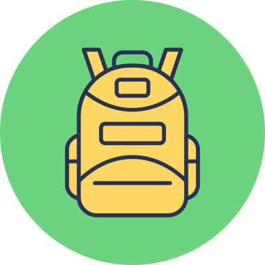 sırt çantası simgesi vektör illüstrasyonu