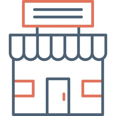 Dükkan. Web simgesi vektör illüstrasyonu