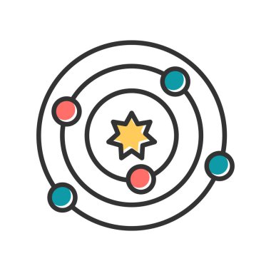 Güneş Sistemi simgesinin vektör illüstrasyonu