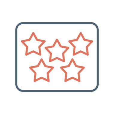 Beş Yıldız, vektör çizimi, düz tabela, katı tasarım