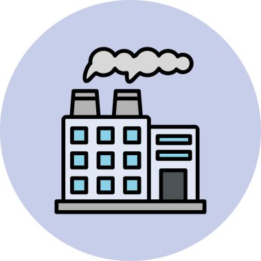 Fabrika modern simgesi, vektör illüstrasyonu