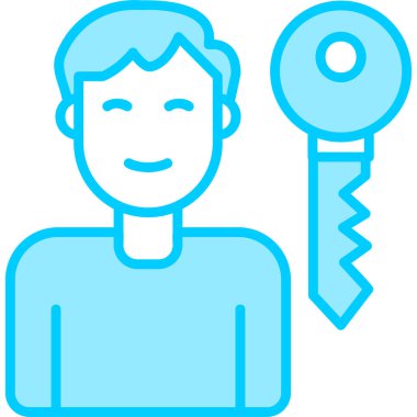 vektör erkek simgesi. Avatar 'ın düz çizimi 