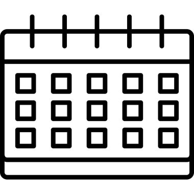 Takvim simgesi, vektör illüstrasyonu basit tasarım