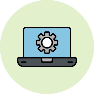 Dizüstü bilgisayar simgesi vektör çizimi