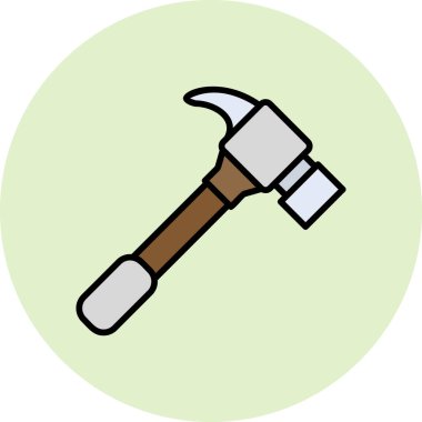 Çekiç simgesi. Web tasarımı için hukuk mahkemesi vektör simgelerinin basit çizimi