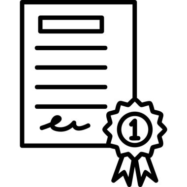 Sertifika. Web simgesi basit tasarım 