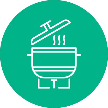 Yemek pişiriyorum. Web simgesi vektör illüstrasyonu